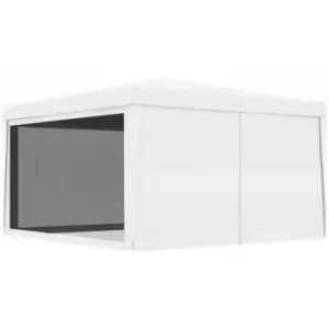 Party Tent with 4 Mesh Sidewalls 4x4 m White Vidaxl White