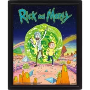 Rick and Morty Framed 3D Lenticular Poster Pack Portal 26 x 20cm (3)