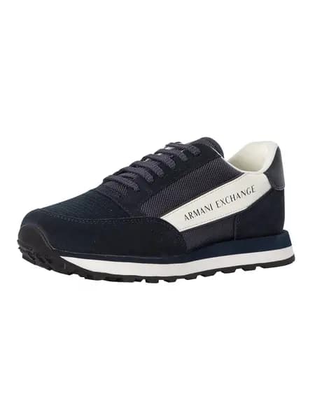 Armani Exchange Branded Trainers Navy/Off White 10 UK