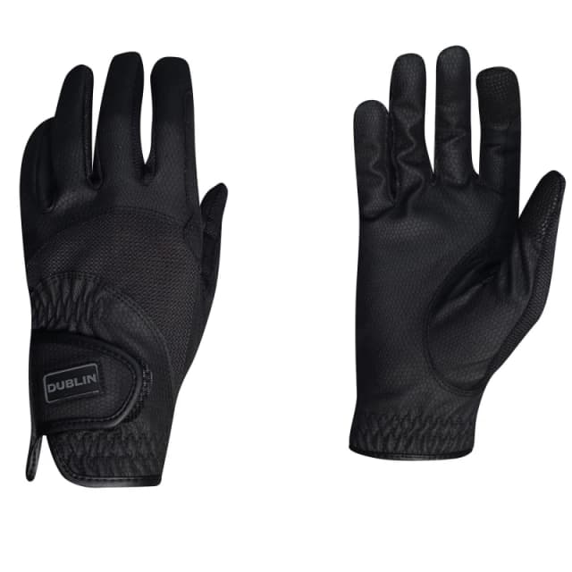 Dublin Dublin Men Mesh Panel Riding Gloves in Black Size: X-Large Black XL Male 5063300933831