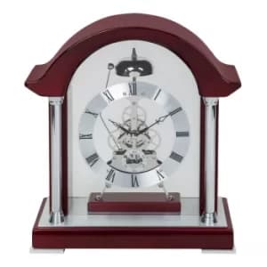 William Widdop Piano Finish Wood Bell Strike Mantel Clock