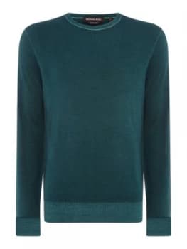 Mens Michael Kors Washed merino crew neck jumper Green