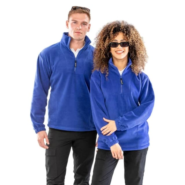 Result Mens Unlined Active 1 4 Zip Anti-Pilling Fleece Top in Blue Size: XS Blue Male XS