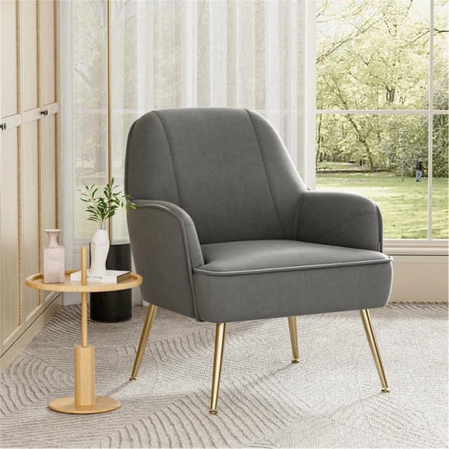 Kabinet UK Modern Upholstered Wingback Chair Grey Grey unisex One size