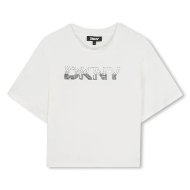 DKNY Kids Short Sleeve T-Shirt Cream female 10Y