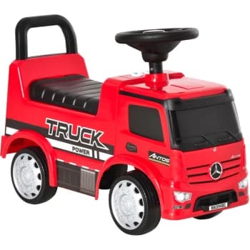 3-in-1 Licensed Mercedes-Benz Ride-On Car Truck Walker 12-36 Months Red - Homcom