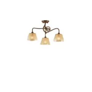 (0039 003) Tentacle Ceiling 3 Light E14, Rustic Gold