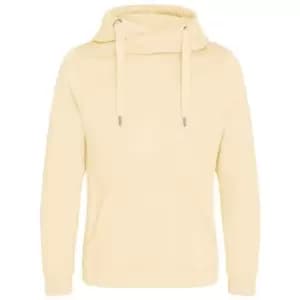 Awdis Unisex Adult Crossover Collar Hoodie (M) (Vanilla)