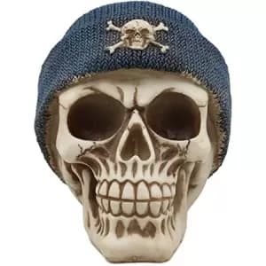 Blue Beanie Skull Figurine