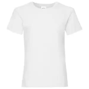 Fruit Of The Loom Girls Childrens Valueweight Short Sleeve T-Shirt (Pack of 2) (5-6) (White)