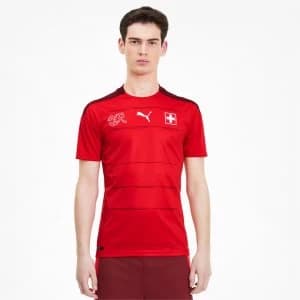 PUMA Suisse Mens Home Replica Jersey, Red/Pomegranate, size 2X Large, Clothing