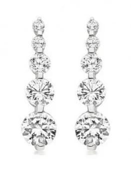 Beaverbrooks 9Ct White Gold Cubic Zirconia Drop Earrings