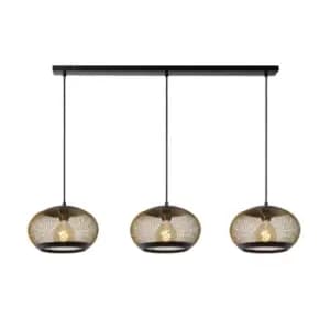 Lucas Modern Bar Pendant Light - 3xE27 - Matt Gold, Brass