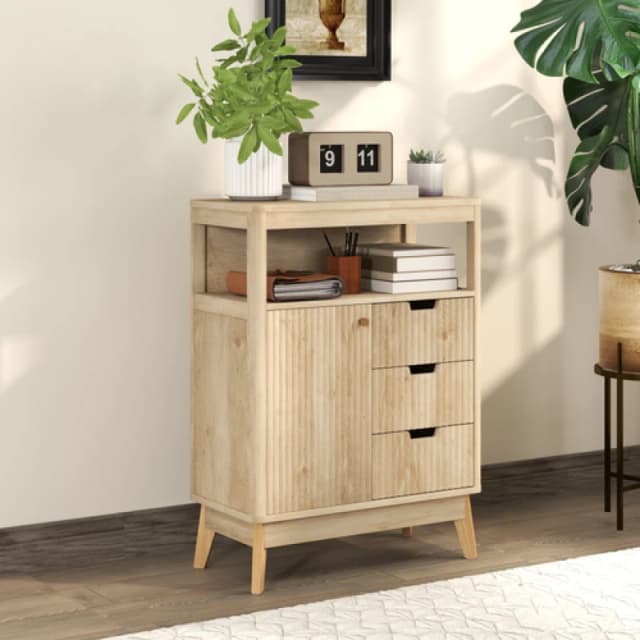 HOMCOM Modern Sideboard Storage Cabinet for Living Room Dining Room Bedroom, Yellow 83B-254V01ND