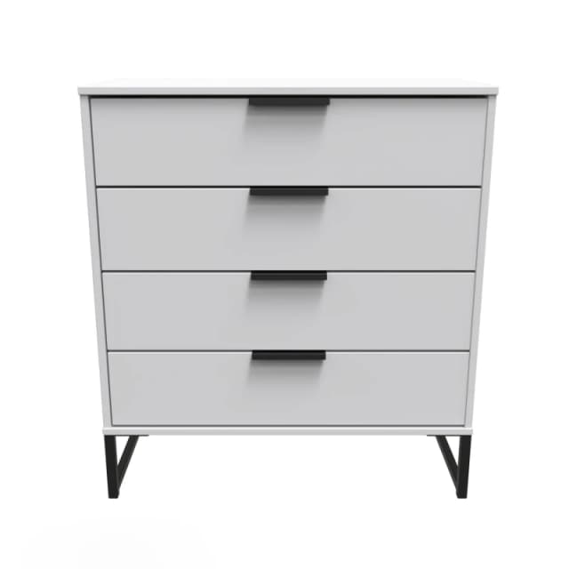 Ready Assembled 2 U Fuji 4 Drawer Chest (Ready Assembled) in Mid Grey Mid Grey Unisex