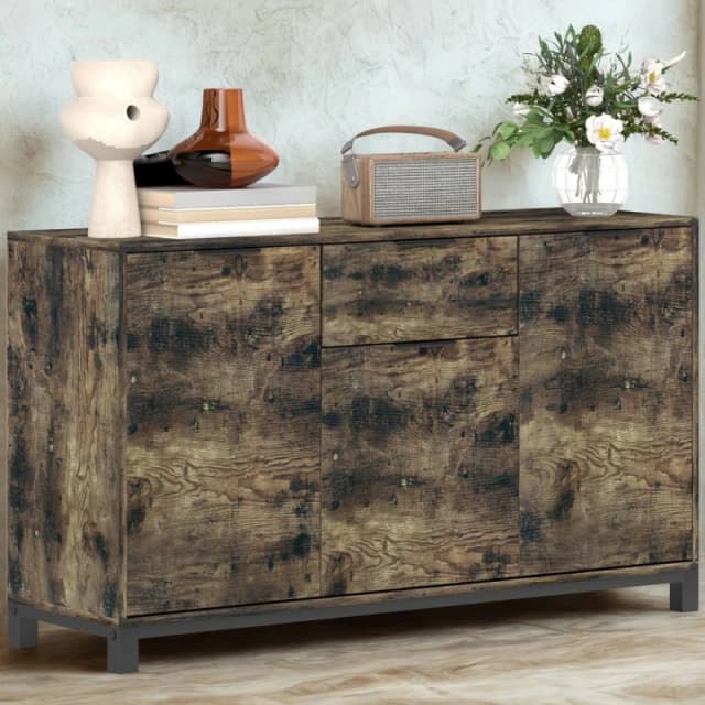 FURNOS Industrial Multipurpose Sideboard Buffet Cabinet in Brown Brown Unisex