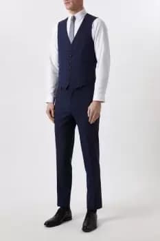 Mens Tailored Fit Navy Marl Waistcoat