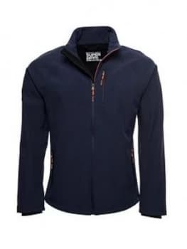 Superdry Non-Hooded Softshell Jacket - Navy Marl, Navy Marl Size M Men