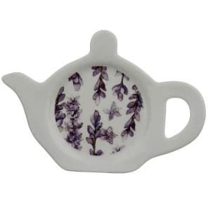 Lavender Fields Porcelain Teapot Shaped Tea Bag Dish