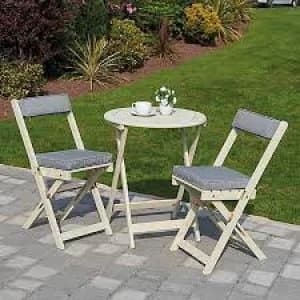 Greenhurst Raffles Bistro Set Forest White Acacia Hardwood