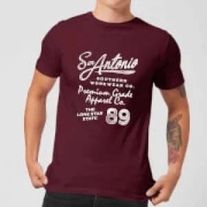 San Antonio Mens T-Shirt - Burgundy - L