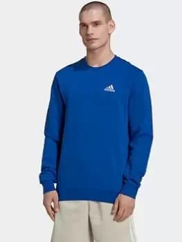 adidas Essentials Fleece Sweatshirt, Blue Size M Men