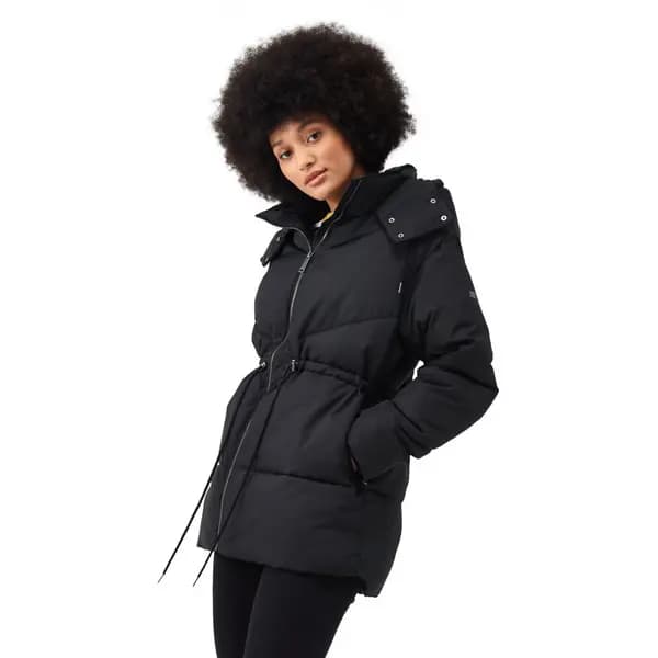 Regatta Womens Rurie Hooded Padded Insulated Jacket Coat 14 - Bust 38' (97cm) Black RWN277-800-14