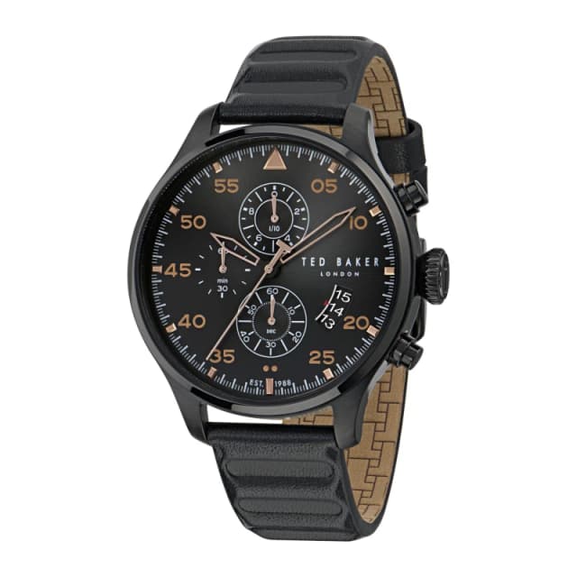 Ted Baker Mens Fulmaar Quartz Analogue Watch Black male One Size