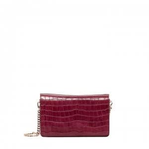 Karen Millen Silvia Shoulder Bag - Berry Croc 601