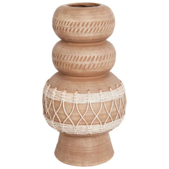 Beliani Flower Vase Almiros Ceramic 51cm Light Brown