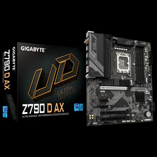 Gigabyte Z790 D AX Motherboard - Intel Core 14th Gen CPUs, 7600MHz DDR5 - Z790 D AX