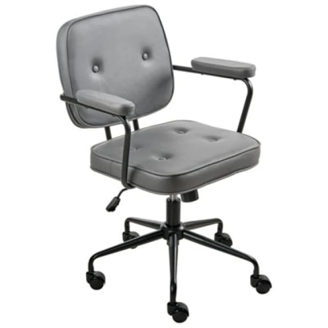 Beliani Industrial Desk Chair Pawnee Velvet Grey