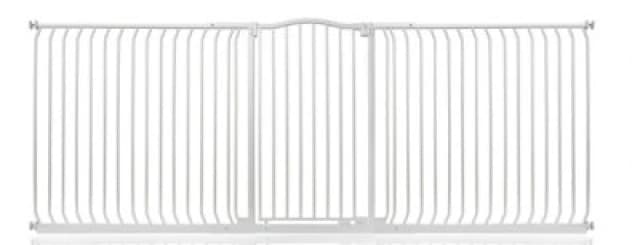 Safetots Extra Tall Curved Top Safety Gate, 271Cm - 280Cm, Matt White, Extra Tall 100Cm In Height, Pressure Fit Stair Gate
