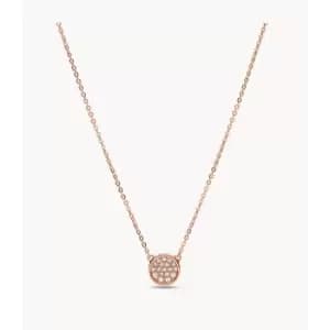 Fossil Womens Rose Gold-Tone Stainless Steel Necklace - Rose Gold