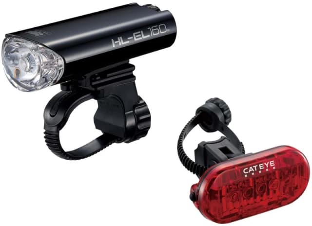 Cateye EL-160 and Omni 5 Front and Rear Cycle Light Set NO COLOUR - Cycles UK
