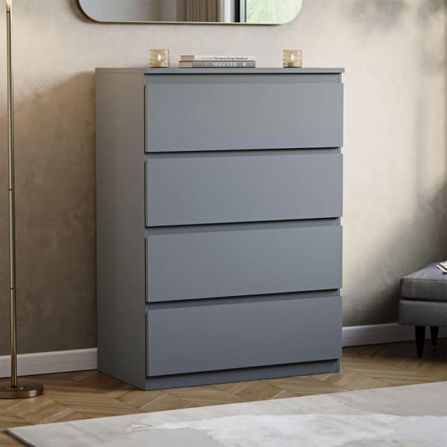Lassic Vida Designs Denver 4 Drawer Chest Grey unisex 4 Drawer