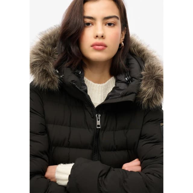 Superdry Fuji Long Puffer Jacket - Black 12