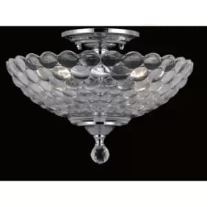 Impex Dallas Chrome Bowl Semi Flush Ceiling Light