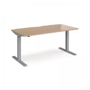Elev8 Mono straight sit-stand desk 1600mm x 800mm - silver frame and