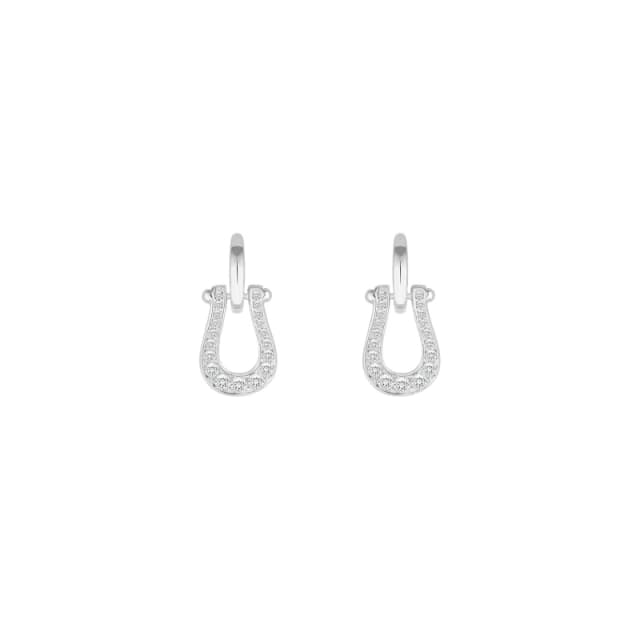 Simply Silver Sterling Silver 925 Cubic Zirconia Horseshoe Earrings Silver female