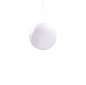 Globe Ceiling Pendant 1 Light E27 Small Outdoor IP44, Opal White