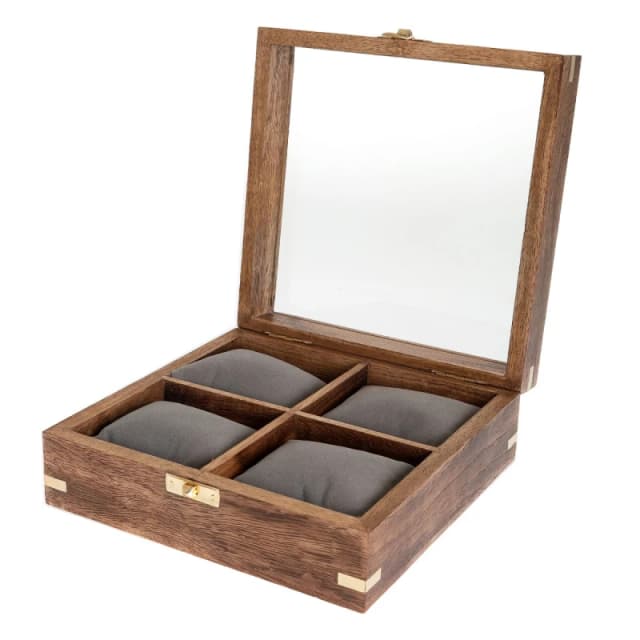 Harvey Makin Wooden Watch Box Holds 4 Watches Multi unisex