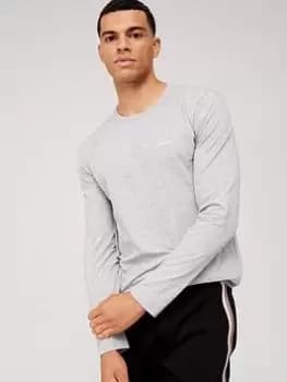 BOSS Togn Curved Logo Long Sleeve T-Shirt - Open Grey, Open Grey, Size 2XL, Men