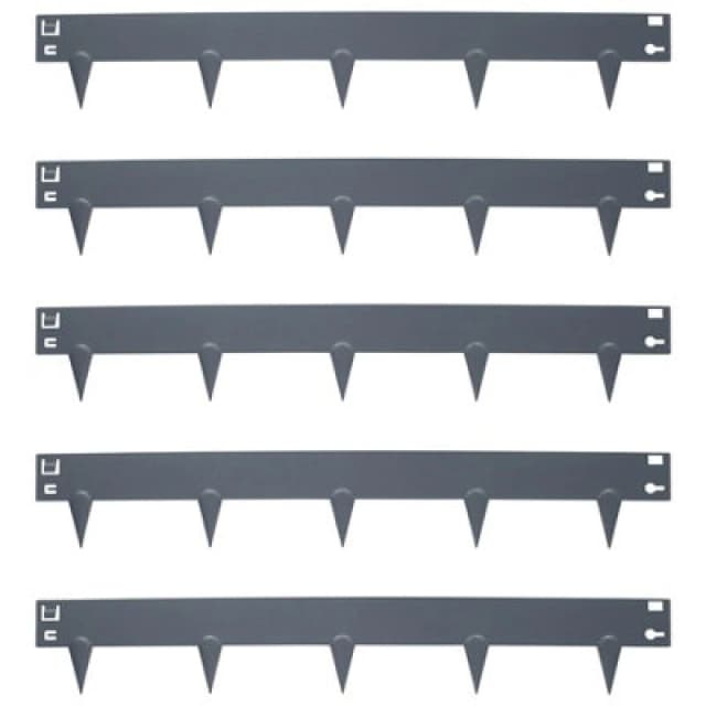 Harbour Housewares 5pc Steel Lawn Edging Set - 5m x 8cm Grey