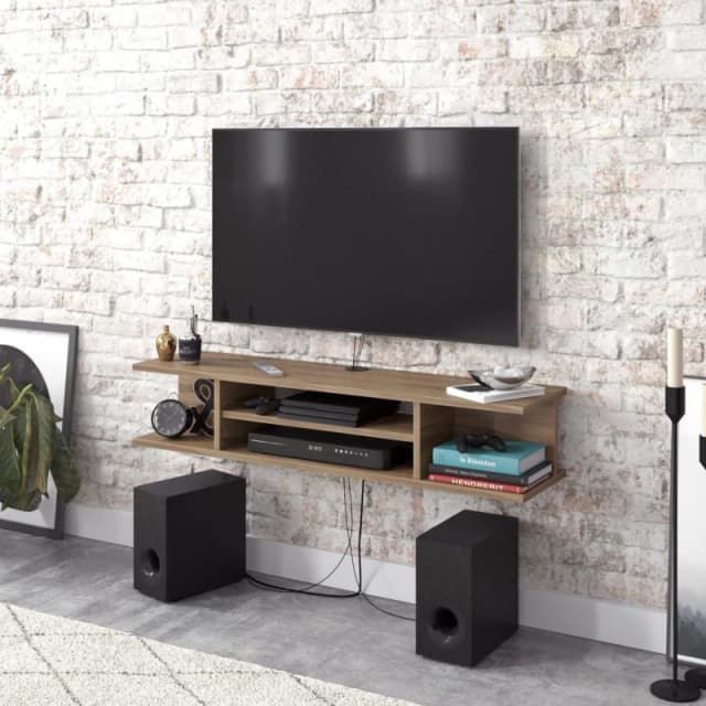 Decorotika Pivot Floating TV Stand TV Unit for TVs up to 50" Light Oak