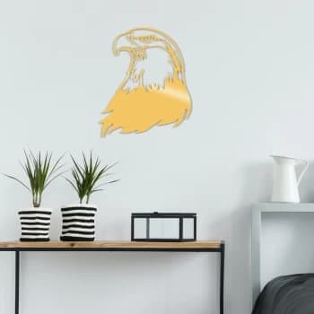 Eagle2 Metal Decor - Gold Gold Decorative Metal Wall Accessory