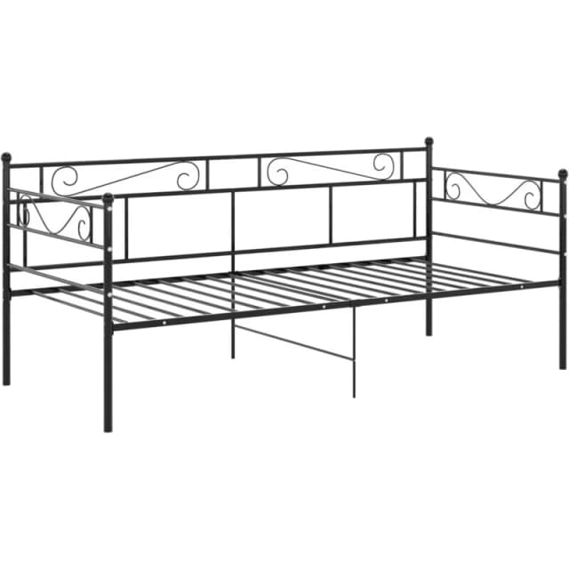 VIDAXL Sofa Bed Frame without Mattress Black Metal 90x200cm Vidaxl 8720286195635