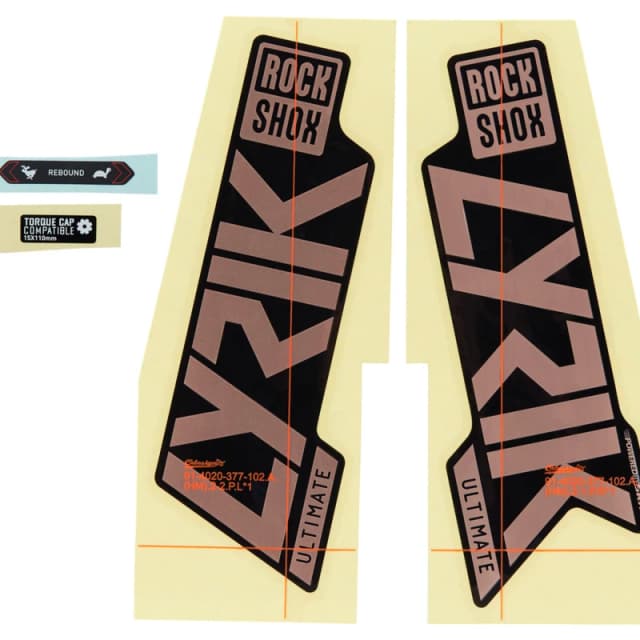 Sram Rockshox Fork Decal Kit Lyrik Ultimate 2729 2021 MATTE COPPER FOILHIGH GLOSS BLACK NO SIZE MATTE COPPER FOIL/HI