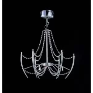 Zest round pendant light 9 polished chrome/crystal bulbs