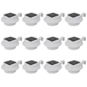 Vidaxl Outdoor Solar Fence Lamps 12 Pcs LED - White